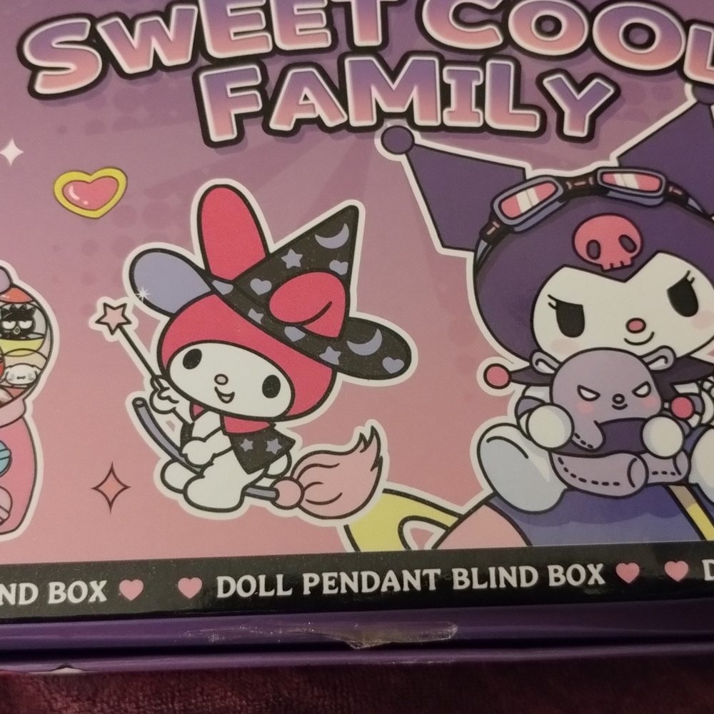 Sanrio Sweet Cool Family Doll Pendant Blind Box - Pink and Purple